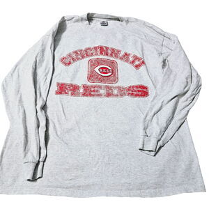 Cincinnati Reds Delta Pro Weight Mens T-Shirt Multicolor XL Cotton Long Sleeve